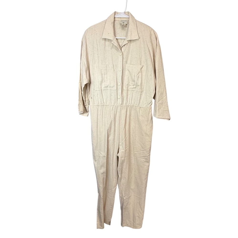 George Georgiou Vintage 80's 100% Raw Silk Jumpsuit Utility Boiler Suit Small
